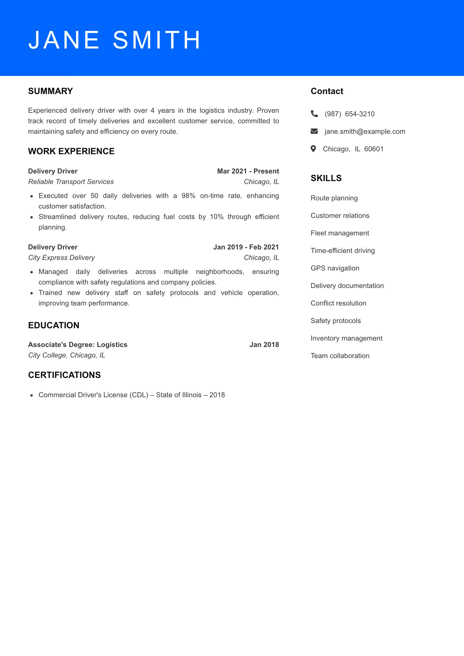 Mid Level Resume Preview