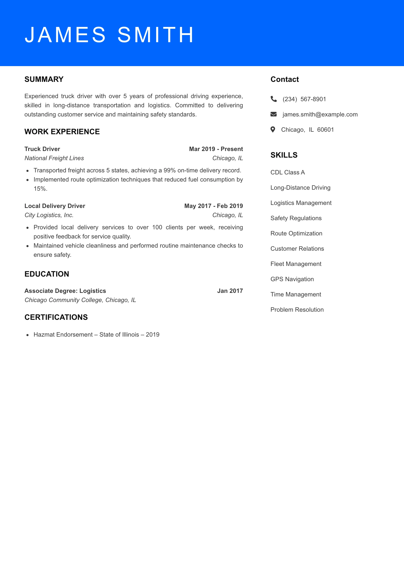 Mid Level Resume Preview