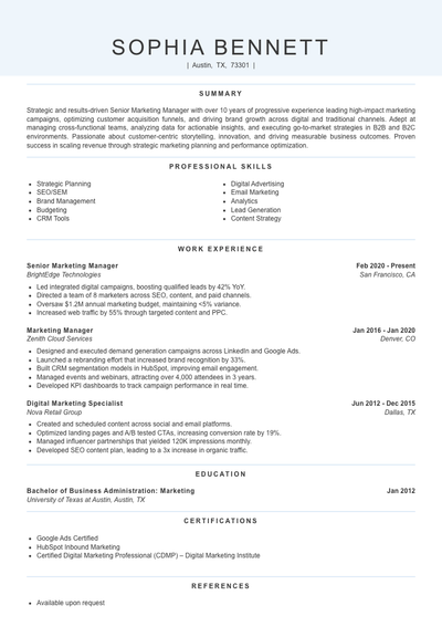 resume sample 2