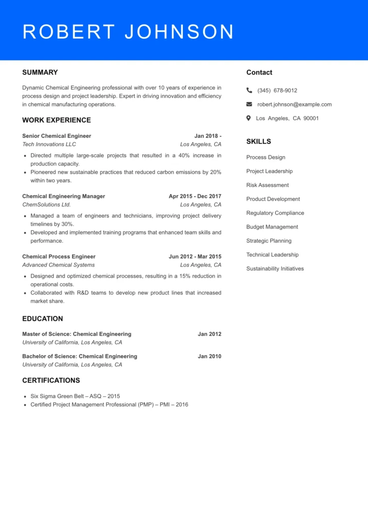 resume sample 1